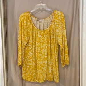 michael kors yellow and white tie dye top